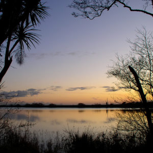 Grey Abbey lake at sunset